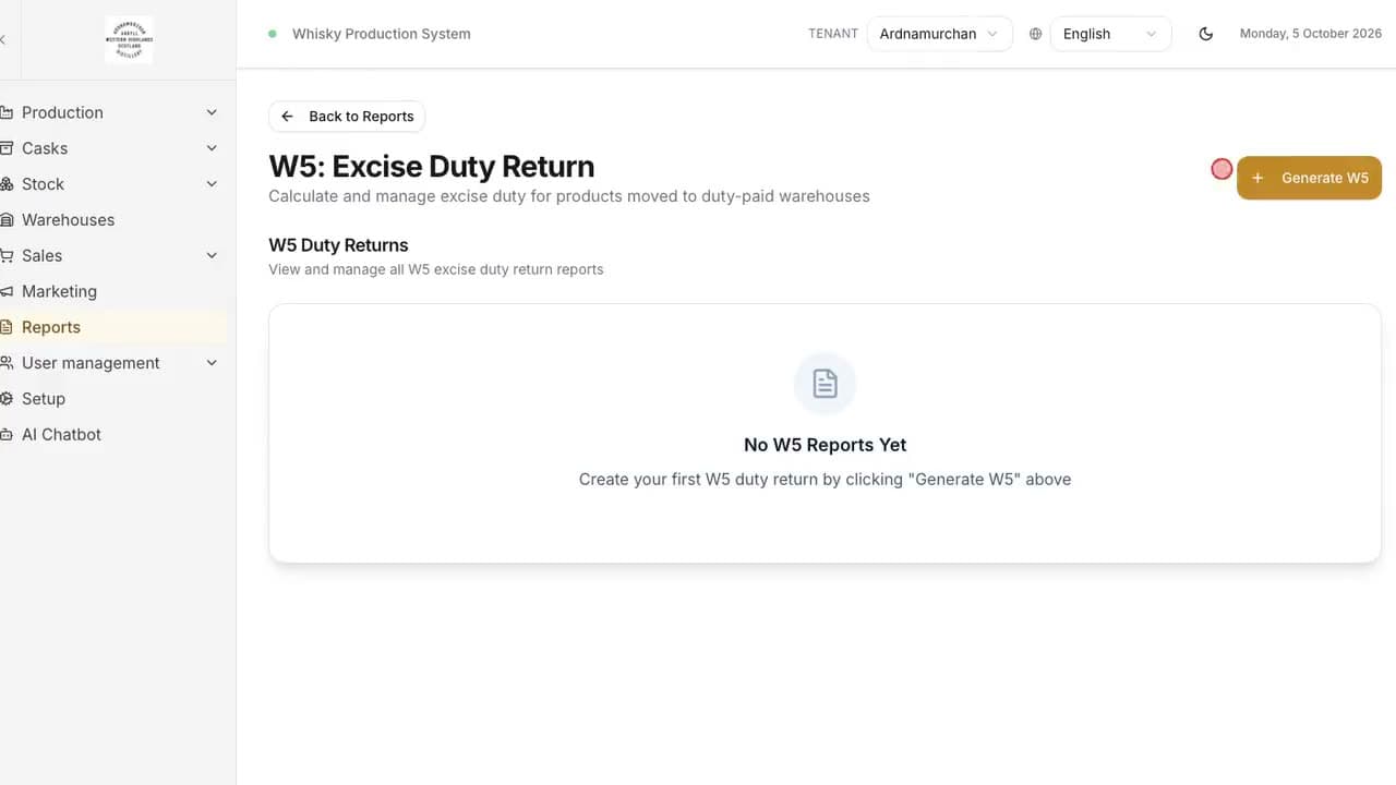 Stock valuation and HMRC returns in Provenate