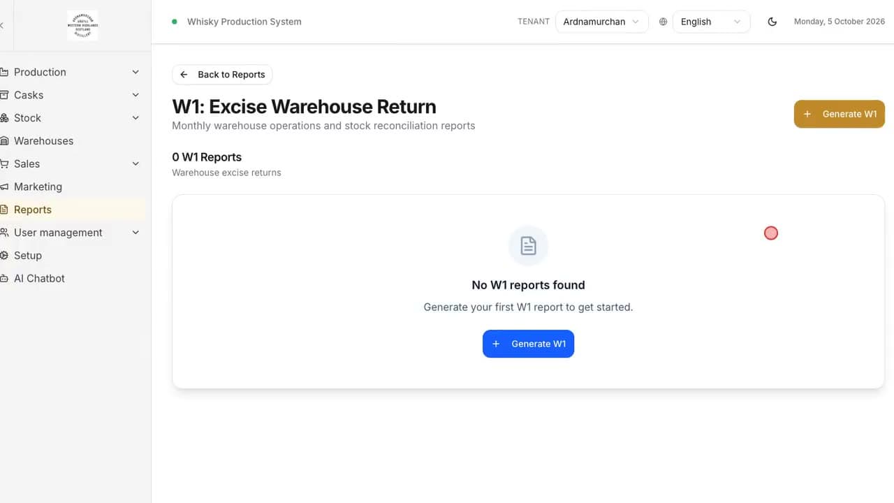 Orders · HMRC returns in Provenate